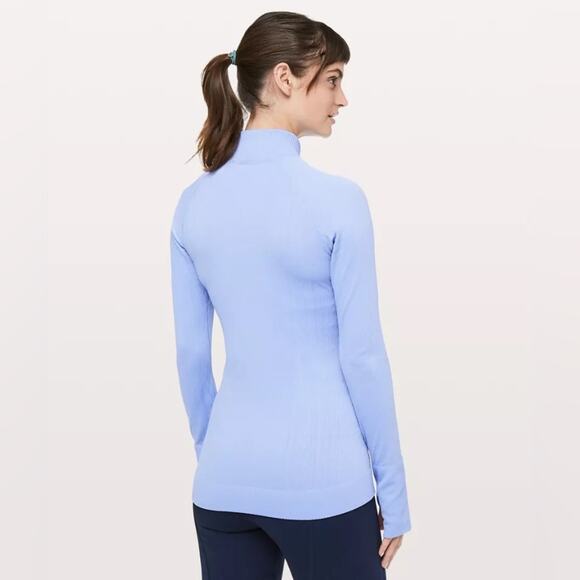 Lululemon Rest Less Mock Neck Long Sleeve Textured Pullover In Hydrangea Blue L - Picture 5 of 12